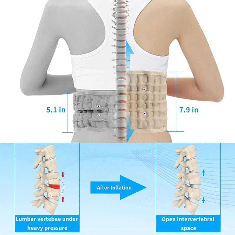 Inflatable Lumbar Decompression Belt for Back Pain Relief | حزام الظهر القابل للنفخ لتخفيف آلام أسفل الظهر
