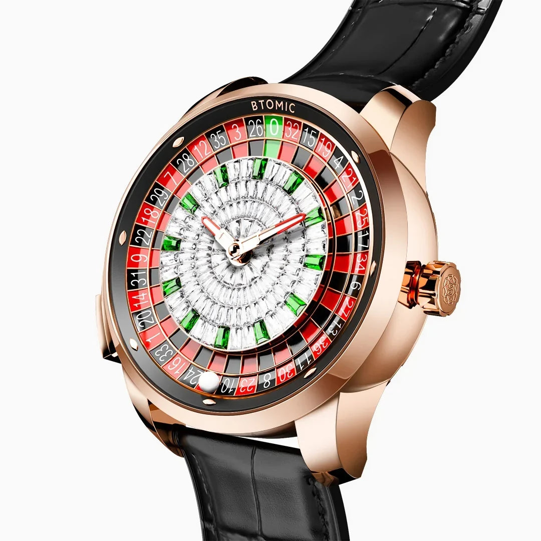 1.8 Inches Roulette Wheel Automatic Watches for Men || ساعات أوتوماتيكية للرجال بتصميم عجلة الروليت (قطر 1.8 بوصة)