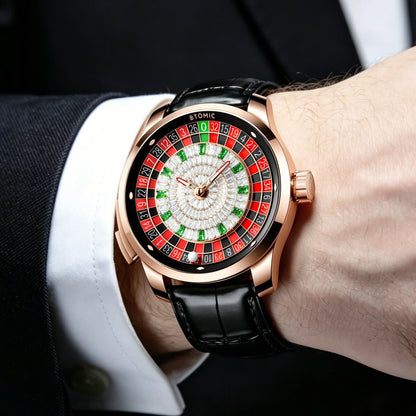 1.8 Inches Roulette Wheel Automatic Watches for Men || ساعات أوتوماتيكية للرجال بتصميم عجلة الروليت (قطر 1.8 بوصة)