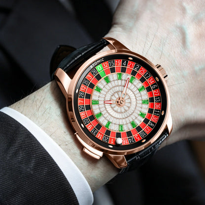 1.8 Inches Roulette Wheel Automatic Watches for Men || ساعات أوتوماتيكية للرجال بتصميم عجلة الروليت (قطر 1.8 بوصة)