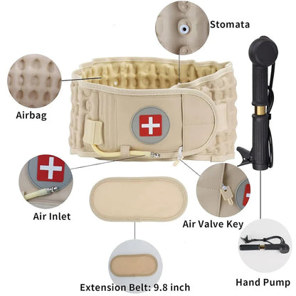 Inflatable Lumbar Decompression Belt for Back Pain Relief | حزام الظهر القابل للنفخ لتخفيف آلام أسفل الظهر