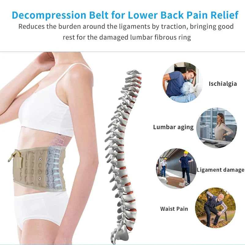 Inflatable Lumbar Decompression Belt for Back Pain Relief | حزام الظهر القابل للنفخ لتخفيف آلام أسفل الظهر